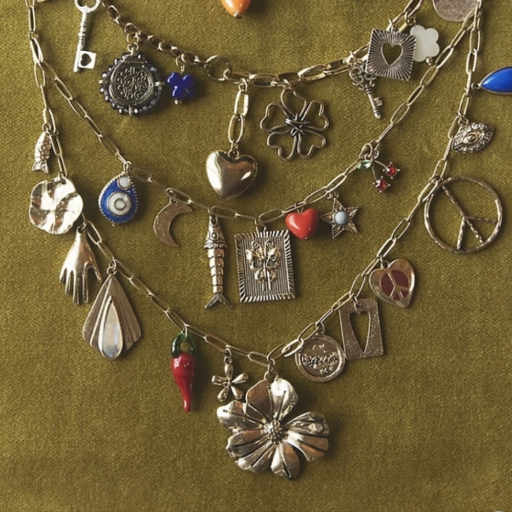 Free People Maxamillion Charm Necklace Flower Power - Picture 7 of 10